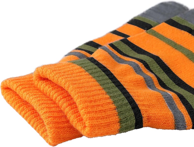 GLIGARA Halloween Movie Cosplay Stuff Striped Orange And Green Fuzzy Gloves Accessories - Image 5
